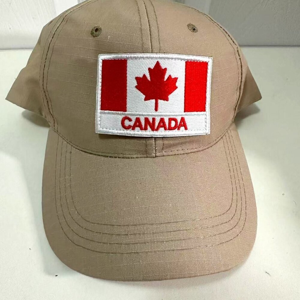 Baseball Cap CANADA Flag Hat with 1 Unique Embroidered Canada -Themed Patches - Picture 1 of 9